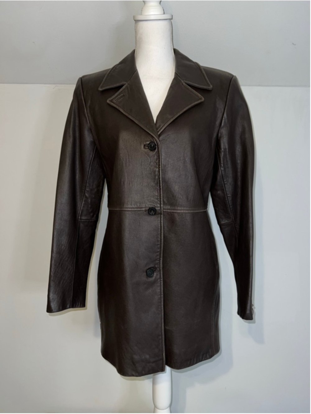 Vintage ALFANI Brown Leather Jacket M